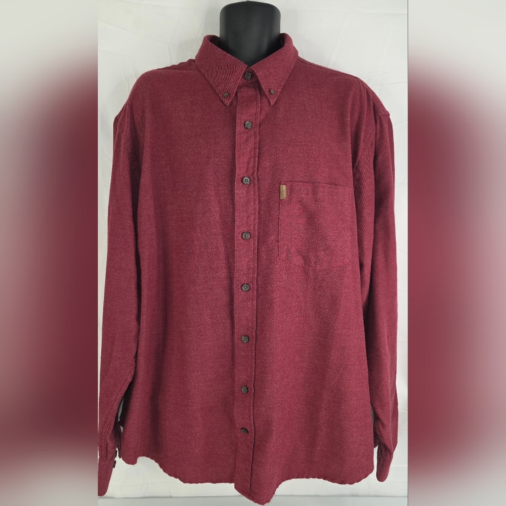 IZOD Men's Classic Red Maroon Button Up Shirt Size 2XLT Big & Tall CH-3280